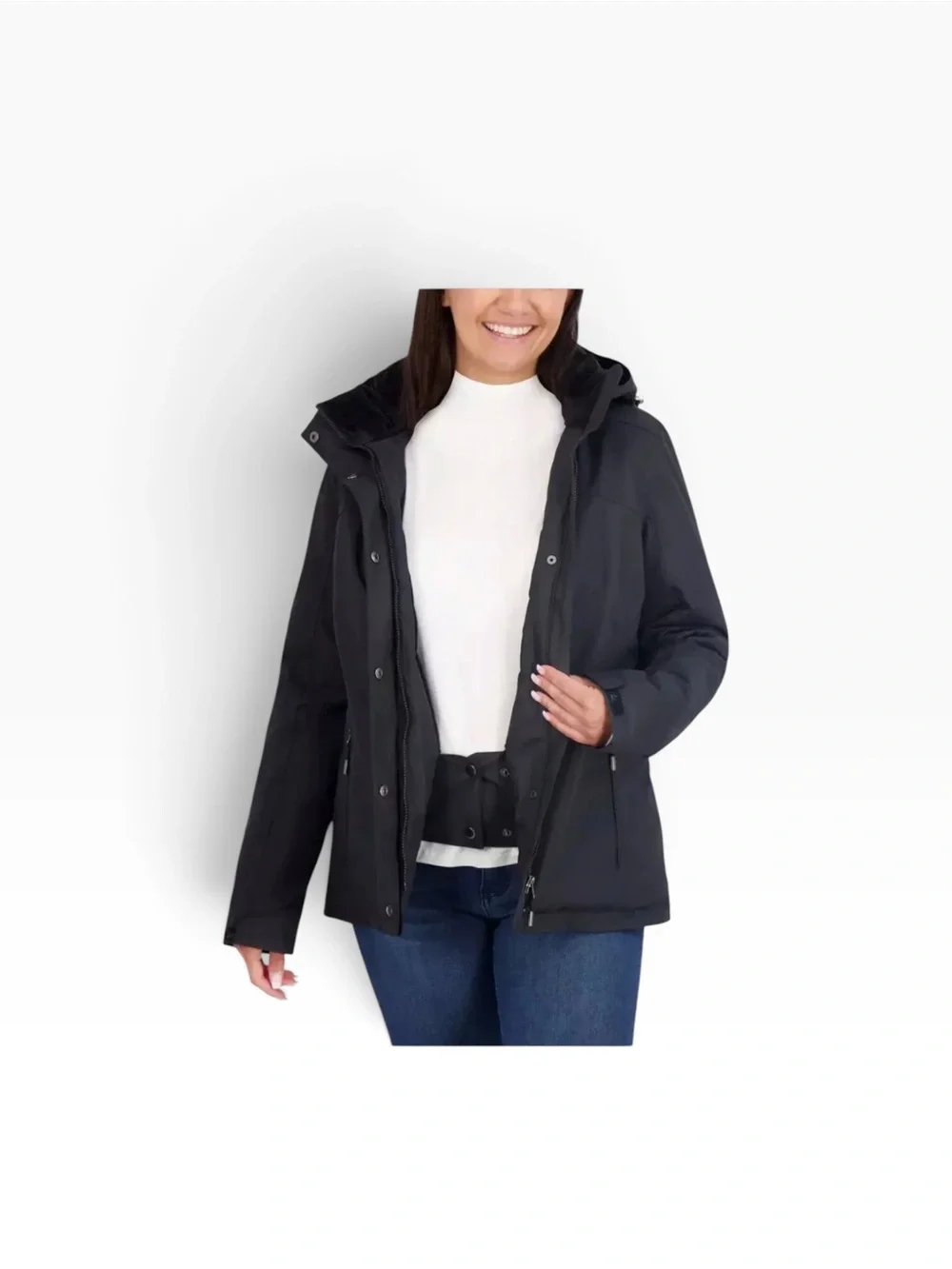 Gerry Ladies’ Snow‑Sky Jacket NWOT | XL Black Waterproof Insulated Hooded Coat